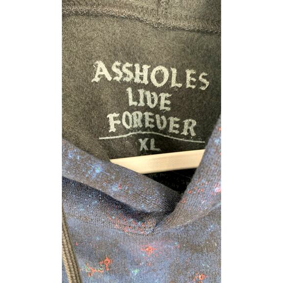 Assholes Live Forever Blue Tie Dye Celestial Unisex Hoodie XL Blue New Pullover - Picture 3 of 6